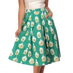 Collectif ModCloth Cactus Swing Skirt UK 22 4XL